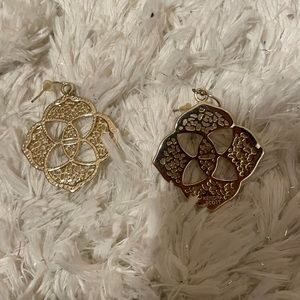 Kendra Scott logo statement earrings gold